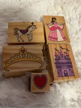 5 piece Princess theme rubber stamps-Cardmaking*scrapbooking*paper crafts